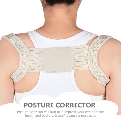 Healifty Adjustable Posture Corrector Back Brace Lightweight Breathable Back Straightener Belt for Men Women Hidden under Clothes for Home Office Shopping Party 8.26 X 2.55 X 0.07 in