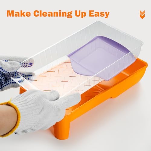 Mister Rui Mini Paint Roller Kit 22 Pieces, 4" 2" Paint Rollers Foam Brush