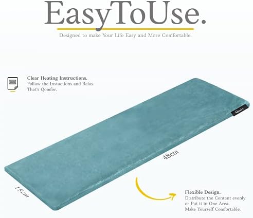Qomfor - Microwavable Heating Pad - Blue Green - Lavender Scented Heat Pack - Therapeutic Heat Wrap for Neck, Shoulders & Period Cramps Pain Relief - Reusable Hot/Cold Therapy Bag