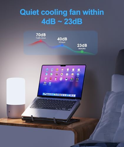 MOKURU Laptop Cooling Pad Stand, Laptop Cooler with 2 Silent Fans for 10-15.6 Inch Laptops,6 Levels of Height Adjustable Wind Speed with 2 USB Ports (Black)