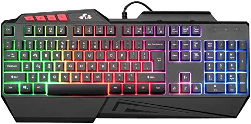 Rii Mechanical Feeling Gaming Keyboard,USB Keyboard with Wrist Rest