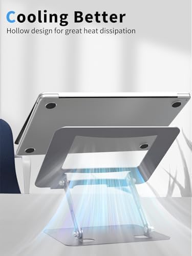 SOUNDANCE Laptop Stand, Heavy Metal Base, Adjustable, 10-15.6"，Grey