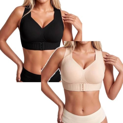 Posture Bra for Women Front Closure Cross Corrector Support Bra