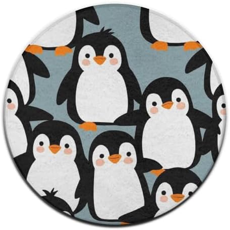 Circular Rugs Large Modern Round Area Rug Fashion Decor Mat for Home Office Cute Penguins