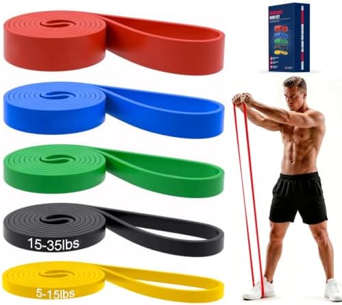 Pull Up Bands, Resistance Bands Set, Exercise Workout Bands for Men & Women, Ideal for Body Stretching, Physical Therapy and Muscle Training