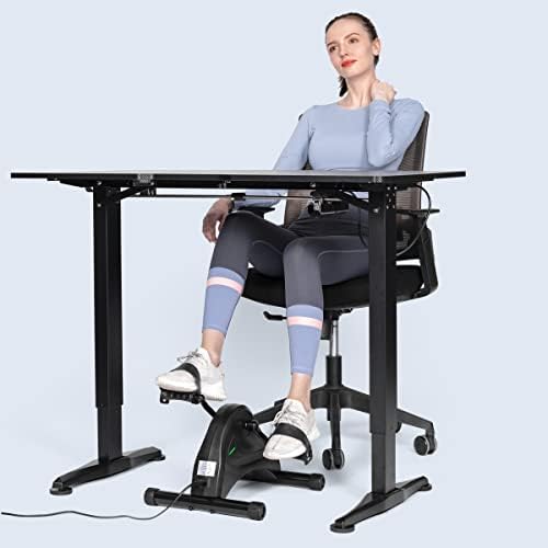 HOMGIM Mini Exercise Bike,Under Desk Bike for Seniors Rehab Training, Motorized Pedal Exerciser for Arm/Leg Fitness & Physical Therapy, 6 Levels Speed Adjustment