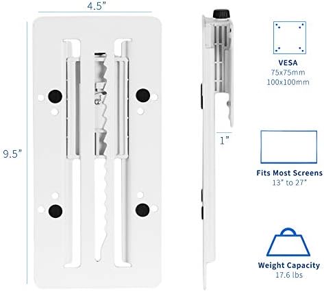 VIVO Height Adjustable VESA Adapter for Single 13 to 27 inch Monitor, Accessory Bracket Kit for Individual Screen, White, STAND-VAD3W