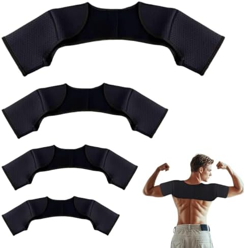 Double Shoulder Brace,Concealed Double Shoulder Brace for Sports Lovers,Comfortable and Breathable Shoulders Braces for Chronic Tendinitis Pain Relief,Outdoor Sports,Sleeping,Running (Large)