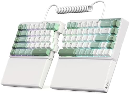 RK ROYAL KLUDGE S70 Ergonomic Split Keyboard, Linear Switch White