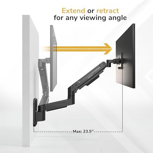 Mount-It! Ultrawide Monitor Wall Mount Arm, 17-49 in, 44 lbs, Gas Spring