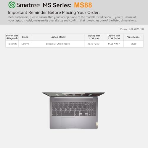 Smatree MS88 Hard EVA Case with Stand for 15.6 inch Lenovo 3i Chromebook