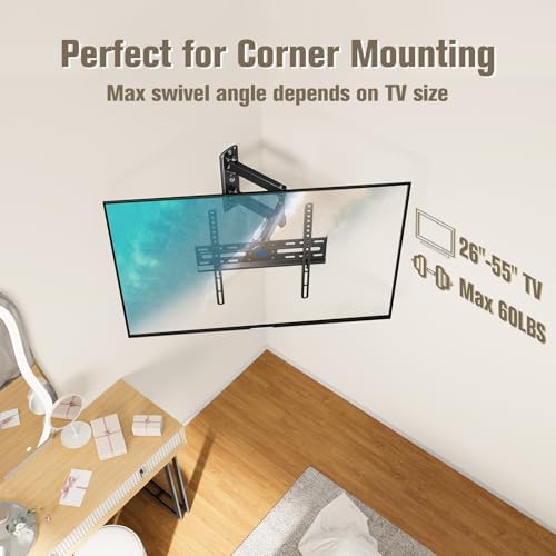 Mounting Dream TV Wall Mount Swivel and Tilt for 26-55 Inch TV up to 60 lbs