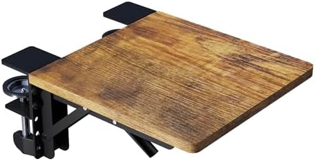 BONTEC Ergonomic Desk Extender Tray, 9.5"x9.1" Table Mount Arm Wrist Rest Shelf, 90° Foldable Elbow Support, Clamp on Computer Arm Rest for Desk, Office & Home Use, Durable & Easy to Install