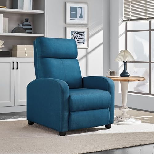 Yaheetech Recliner Chair with 3 Adjustable Angles Living Room Chairs Blue