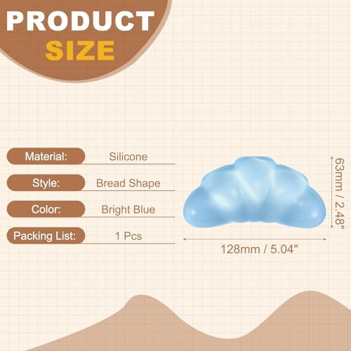 PATIKIL Gel Wrist Rest, Wrist Support for Mouse Bread Shape Ergonomic Mouse Pad Soft Silicone Support Comfortable Cushion for Computer Gaming Office Home, Bright Blue