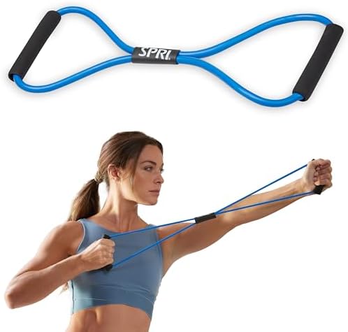 SPRI Ultra Toner Figure 8 Resistance Band with Padded Handles Great for Stretch, Exercise, Fitness Training, Yoga, Resistance Weights, Therapy, Gym or Home Workout Equipment.