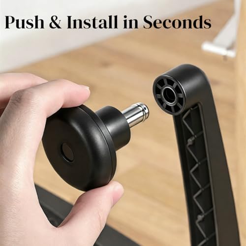 Set of 5 Bell Glides for Office Chair Caster Wheels Replacement Convert Swivel Casters to Fixed Stationary Feet Universal Fit for Most Office Chairs & Stools