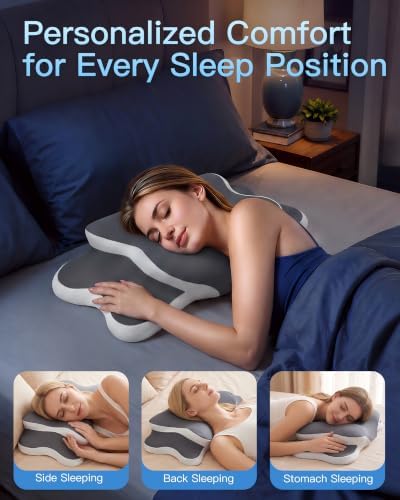 Ergonomic Cervical Pillow for Neck Pain Relief, Grey, 60*36*13cm