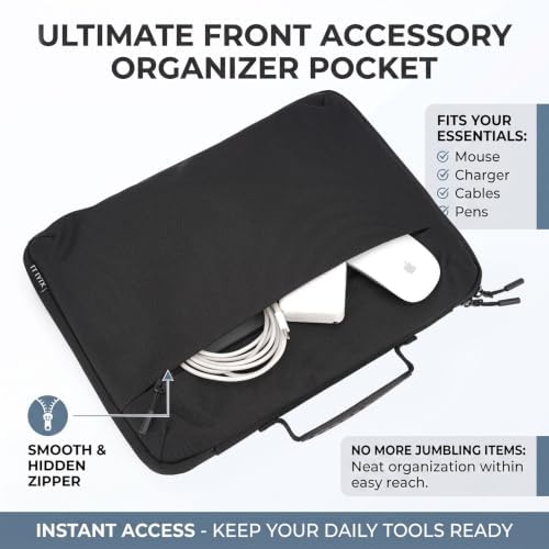 Laptop Sun Shade Folds to Computer Sleeve Bag, Black