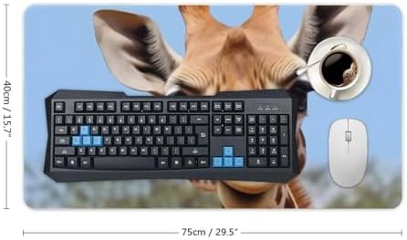 Animal Giraffe Stretching Head Long Neck Closeup Cute Large Mouse Pad Gaming Mousepad Desk Pad for Keyboard and Mouse Mat Non-Slip Base 40X75cm, Style
