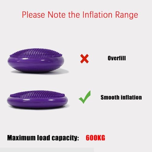 Air Stability Wobble Cushion, Core Balance Disc Trainer, Wiggle Seat to Improve Sitting Posture & Attention (Purple)