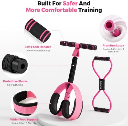 Pedal Resistance Bands with Handles & Figure 8 Full Body Exercise Set