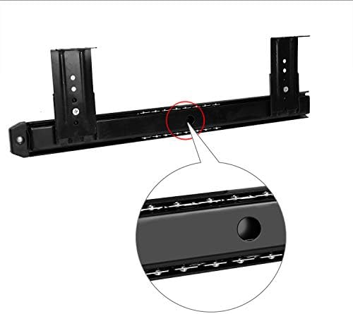 KINJOEK 2 PCS 14 Inch Under Desk Keyboard Tray Rails Slides, Adjustable Height Heavy Duty Ball Bearing Keyboard Mount Track, Black