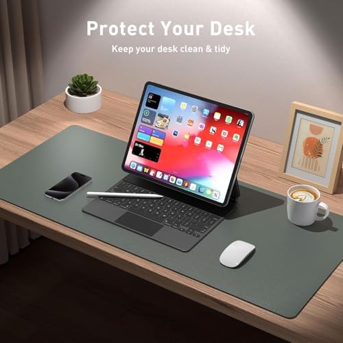 Bloss Leather Desk Mat - Jungle Green - 31.5" x 15.7"