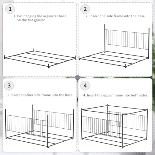 TOPCJ Hanging File Folder Frame, Heavy Duty Metal File Organizer for Letter & Legal Size, Sturdy Desktop File Holder for Cabinets, Desks/Drawers Home Office File Rack (Not Fit All Drawers)