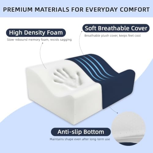 Work Foot Rest Under Desk,Ergonomic Footrest & Washable Cover Navy