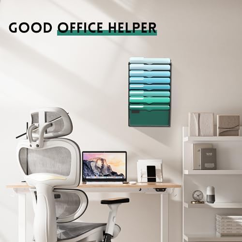 SUPEASY 8-Tier Wall File Organizer, Wall Mounted Mail Sorter, 2 Pack