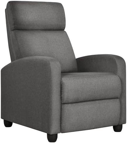 Yaheetech Recliner Chair with 3 Adjustable Angles Living Room Chairs Gray