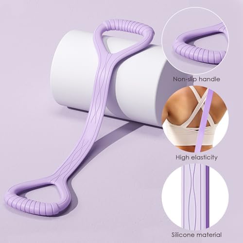 Adorila Figure 8 Resistance Band, Elastic Bands for Exercise for Arm, Shoulder, Back, Leg Stretching, Portable Home Office Elastic Training Band for Yoga, Pilates, Fits