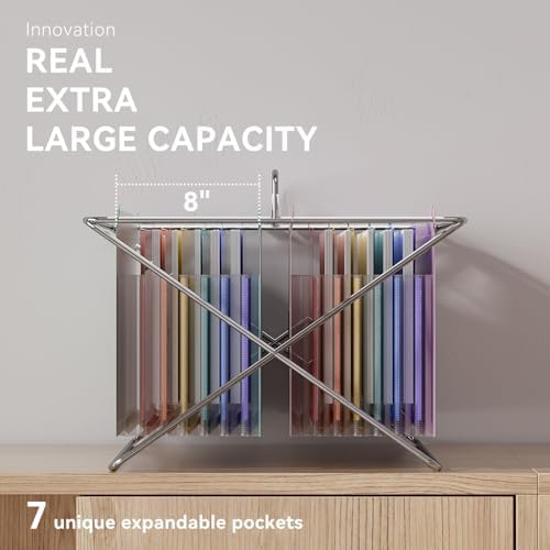ThinkTex Plastic Expanding Hanging File Folders, 7 * 1.2" Accordion Pockets