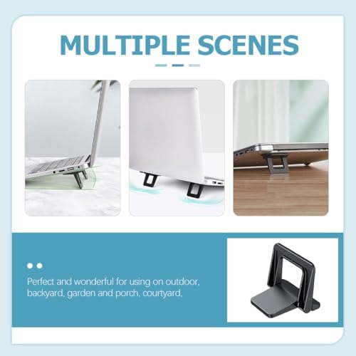 1 Pair Laptop Riser Stand Foldable PC Triangle Black