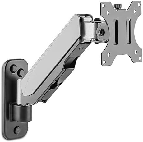 AVLT Single Monitor Arm Wall Mount for 13-32" Screens, Full Motion - Silver