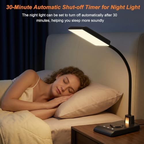 Desk Lamp with Wireless Charger, Desk Lamps for Home Office Night Light