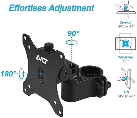 AVLT Single 40 Inch Monitor Head Add-On Kit for Pole Top Mount – Black