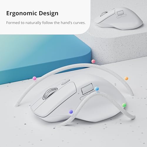 Keychron M6 8K Wireless Gaming Mouse, 2.4G/Bluetooth/Wired, PixArt 3950 Sensor, 8000Hz Polling, Silent Clicks, 5 On-Board Memory Profiles for Plug & Play, Programmable for Mac/Win/Linux – White