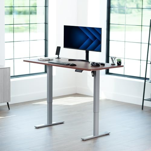 VIVO Dark Walnut 60 x 30 in Standing Desk, DESK-KIT-1G6D-30