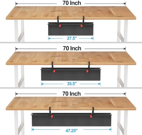 No Drill Sturdy Under Desk Cable Management Tray 48 inch