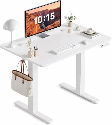 Claiks 32 x 19 Inch Electric Standing Desk White
