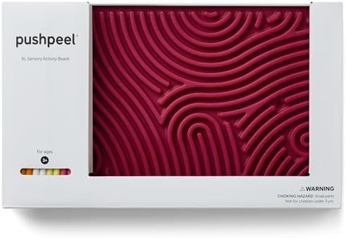 Pushpeel XL Sensory Activity Board – Expandable Silicone Fidget Toy for Stress, Anxiety, ADHD & Autism – Modular, Silent, No Mess - Berry
