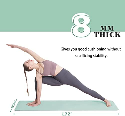 UMINEUX Yoga Mat Extra Thick 1/3'' & 2/5" Non Slip Yoga Mats for Women Eco Friendly TPE Fitness Exercise Mat with Carrying Sling & Storage Bag