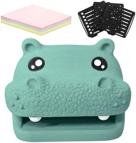 Hippo Note Toad Desk Organizer Sticky Note Holder, with 3 Writing Guides
