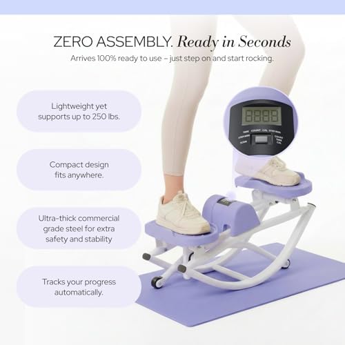 The Rock Stepper - Side to Side Rocking Stepper Machine for Home Workouts - Low Impact Indoor Cardio Leg Glute and Core Training - Quiet Compact Step Rocker Exercise Equipment