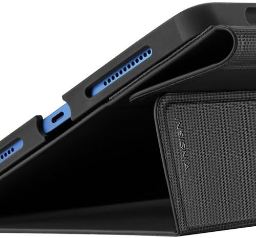 Insignia Universal Folio Case for iPad 10.2"–11" with Slim Stylus Pen, Black/White