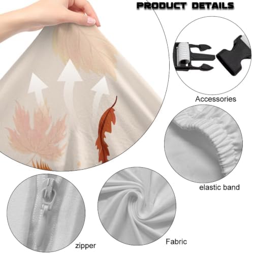 Fall Maple Leaf Gaming Chair Protector Slipcover 4-Piece Fits Office/PC Boss Recliners Anti-Scratch Washable with Zipper for Living Room Orange Cat Pumpkin