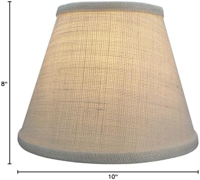 FenchelShades.com Lampshade 6" Top Diameter x 10" Bottom Diameter x 8" Slant Height with Spider Attachment Diameter 0.4 Inch for Lamps with a Harp (Burlap Off-White)