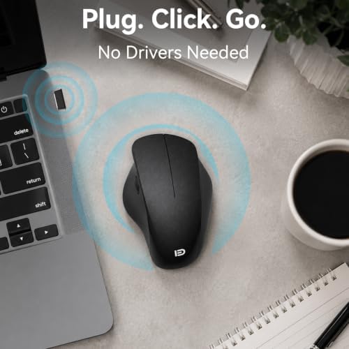 Wireless Ergonomic Mouse, Thumb Side Scroll, Quiet Click